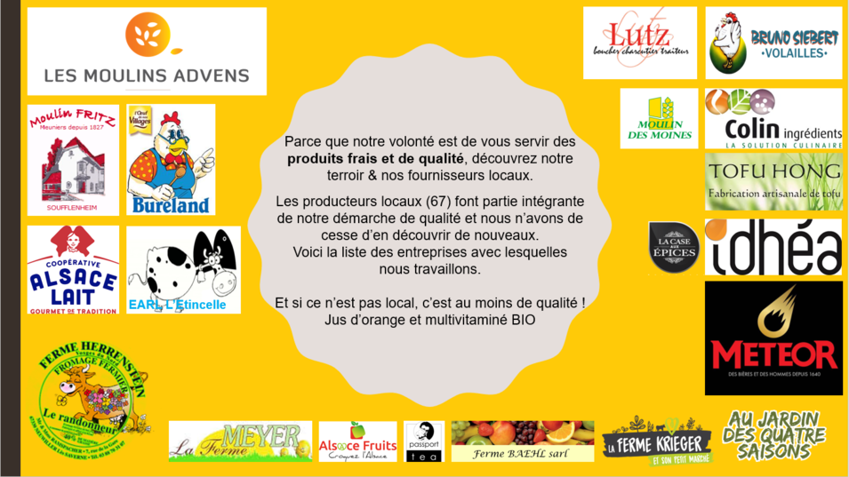 Image qui présente l'ensemble des logos de nos fournisseurs locaux Image qui présente l'ensemble des logos de nos fournisseurs locaux
